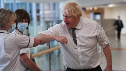 Reuters Boris Johnson at Hexham General Hospital