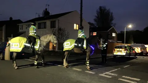 Police horses in Llantwit Fardre