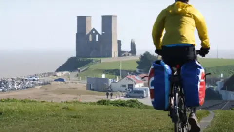 Cycling UK Cyclist on Cantii Way at Reculver