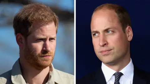 Getty Images Prince Harry and Prince William