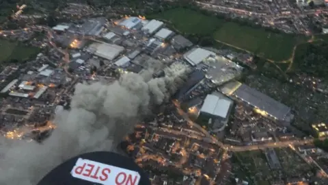 National Police Air Service Aerial view of fire