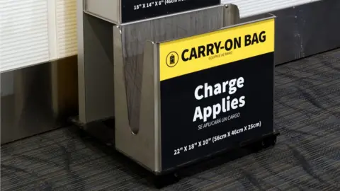Carry-on baggage sizer editorial stock image. Image of color - 160234559