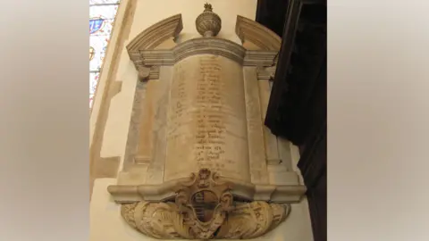 Norfolk Token Project Augustine Briggs' memorial, St Peter Mancroft, Norwich