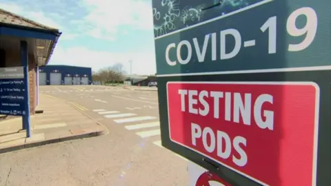 BBC Covid-19 testing pods Kilkeel