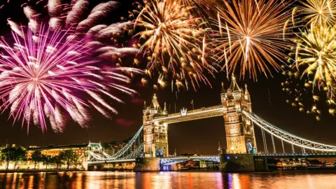 Getty Images Fireworks over London