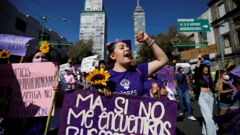 Reuters People take part in a protest demanding justice after the death of Ariadna Fernanda Lopez, a 27-year-old woman who was found dead on a highway in Morelos state, in Mexico City, Mexico November 7, 2022.