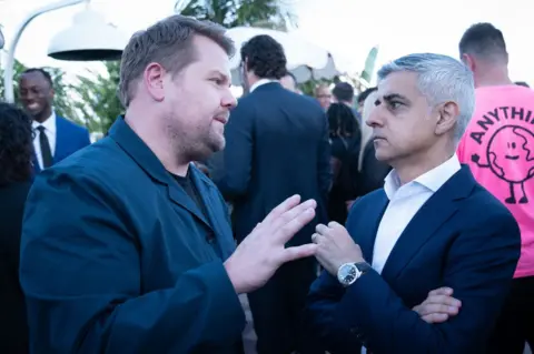 PA Media James Corden with Sadiq khan