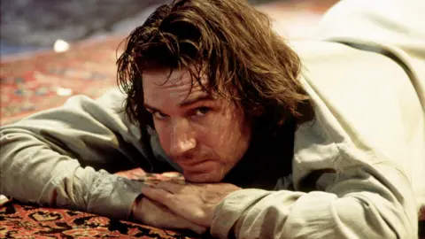 Getty Images Ralph Fiennes portrays the Prince of Denmark in an Almeida Theatre production of Shakespeare's Hamlet in 1995