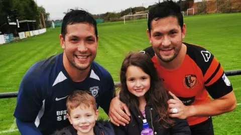 BBC Chris Jackson (left) and Shane Jackson (right) play for Irvine Victoria junior football club