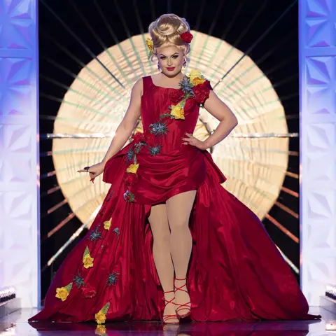 BBC/World of Wonder Cheryl Hole on the Drag Race UK runway