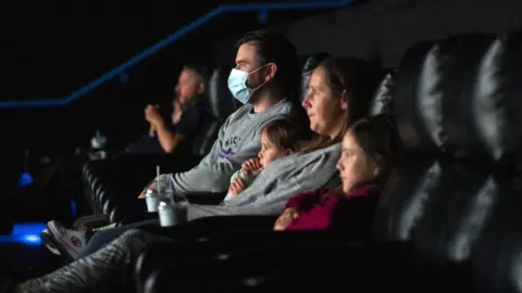 EPA Cinema-goers at Showcase Cinema in Bluewater Shopping Centre, Dartford