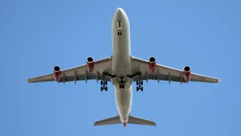 Aeroplane in flight