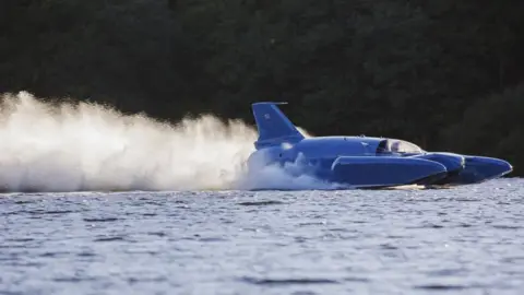 Getty Images Bluebird running on Loch Fad in August 2018