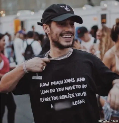 Instagram/ Russ Rapper Russ has spoken openly about the use of prescription drugs in the hip-hop community