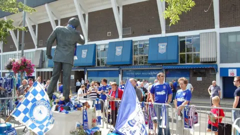 BBC Football fans on Portman Road, Ipswich