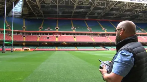 man using encrypted transmitter