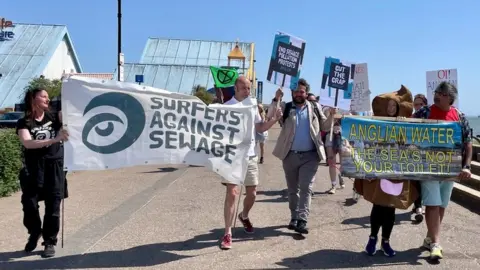 Stephen Huntley/BBC Southend Against Sewage in Southend, Essex