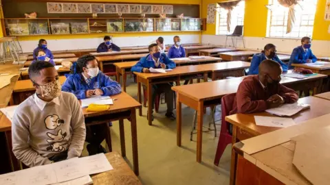 Getty Images A classroom returns in South Africa