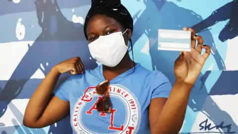 Getty Images Young person vaccinated in north London