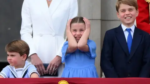 Getty Images Prince Louis, his sister Princess Charlotte and their brother Prince George