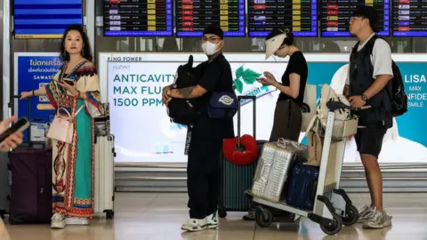Travelers at Suvarnabhumi Airport in Bangkok, Thailand, on Monday, Sept. 25, 2023.