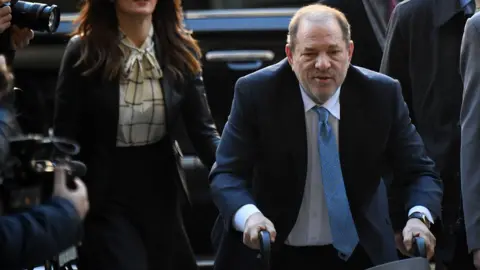 AFP Harvey Weinstein pictured outside the Manhattan Criminal Court in February