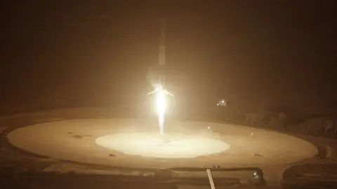Getty Images SpaceX's Falcon 9 rocket landing