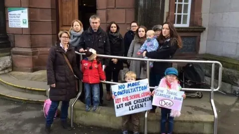 Ysgol Llanbedr protest in 2016