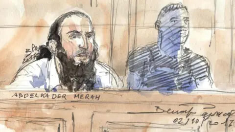 AFP Abdelkader Merah - court sketch, 2 Oct 17