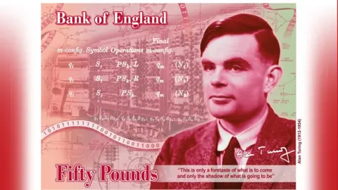 Bank of England Alan Turning banknote concept
