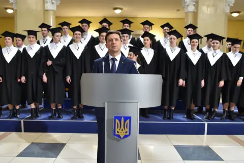 Getty Images Zelensky shoots a scene for a new series of Servant of the People