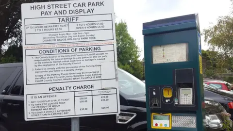 BBC Car parking meter in Cardiff