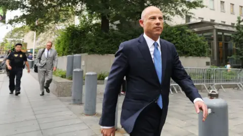 Getty Images Celebrity attorney Michael Avenatti walks out of a New York court house