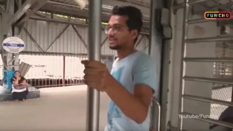 Funcho Entertainment The men were filmed doing the Kiki challenge on a local train in Mumbai