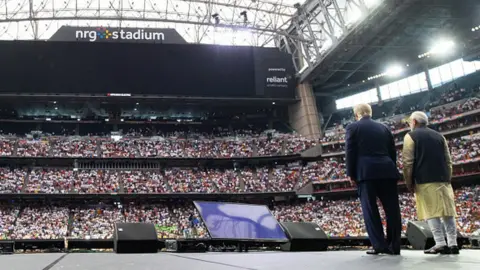Getty Images US President Donald Trump and Indian Prime Minister Narendra Modi attend "Howdy, Modi!" at NRG Stadium in Houston, Texas, September 22, 2019