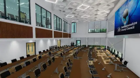 Nottinghamshire County Council Artist impression of new Hucknall development