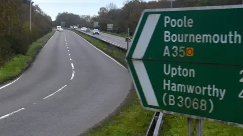 A35 view from Bakers Arms roundabout