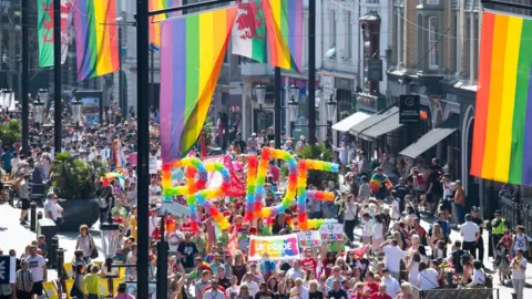 Getty Images Pride march in Cardiff 2019