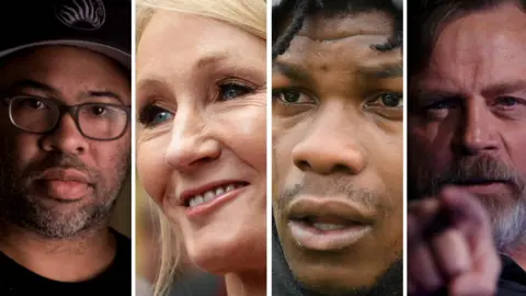 Universal Pictures/PA/AFP/Reuters Jordan Peele, JK Rowling, John Boyega, Mark Hamill