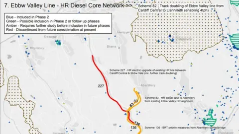 Transport for Wales Transport for Wales Map showing Metro plans for Ebbw Vale line