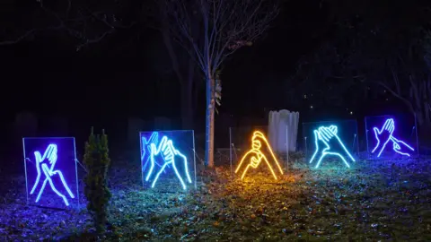 Matthew Andrews Martin Glover's Signed Light artwork at Lumiere 2023