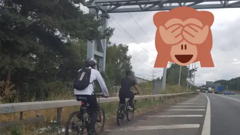 Central Motorway Police Group cyclists on the motorway
