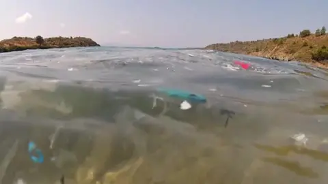 Plastic on the ocean surface