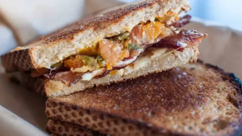 The Great American Grilled Cheese Kitchen A grilled cheese sandwich