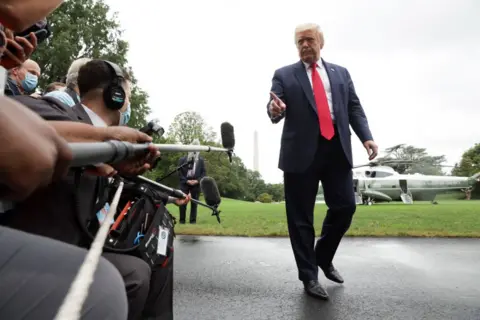 Getty Images Trump outside White House