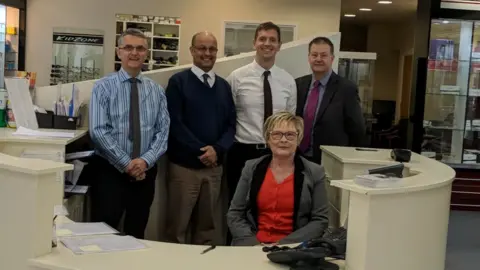 Gareth Roberts Opticians Rhodri Williams and colleagues