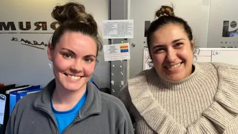 Ollie Conopo/BBC Kerry Wilson and Kasha Musial