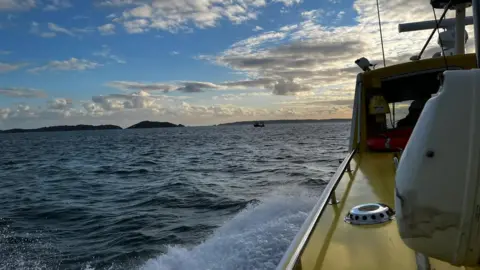 St John Ambulance Guernsey boat in ocean