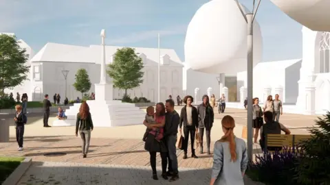 North Kesteven District Council CGI of the revamped Market Place in Sleaford