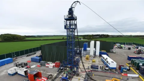 PA Media Cuadrilla hydraulic fracturing site at Preston New Road shale gas exploration site in Lancashire